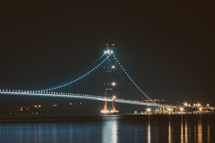 Suspension Bridge Over River 