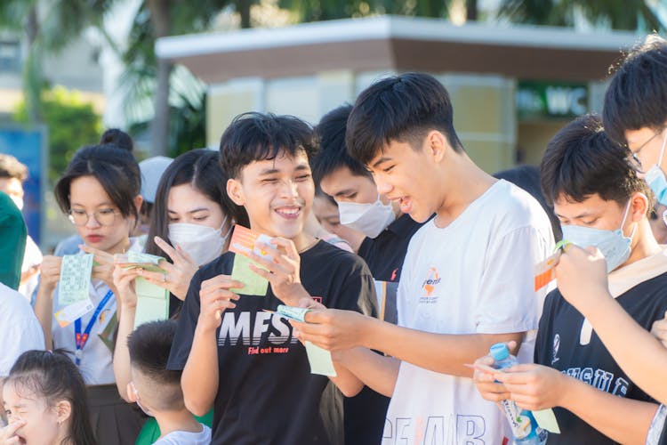 Group Of Young Students Smiling 