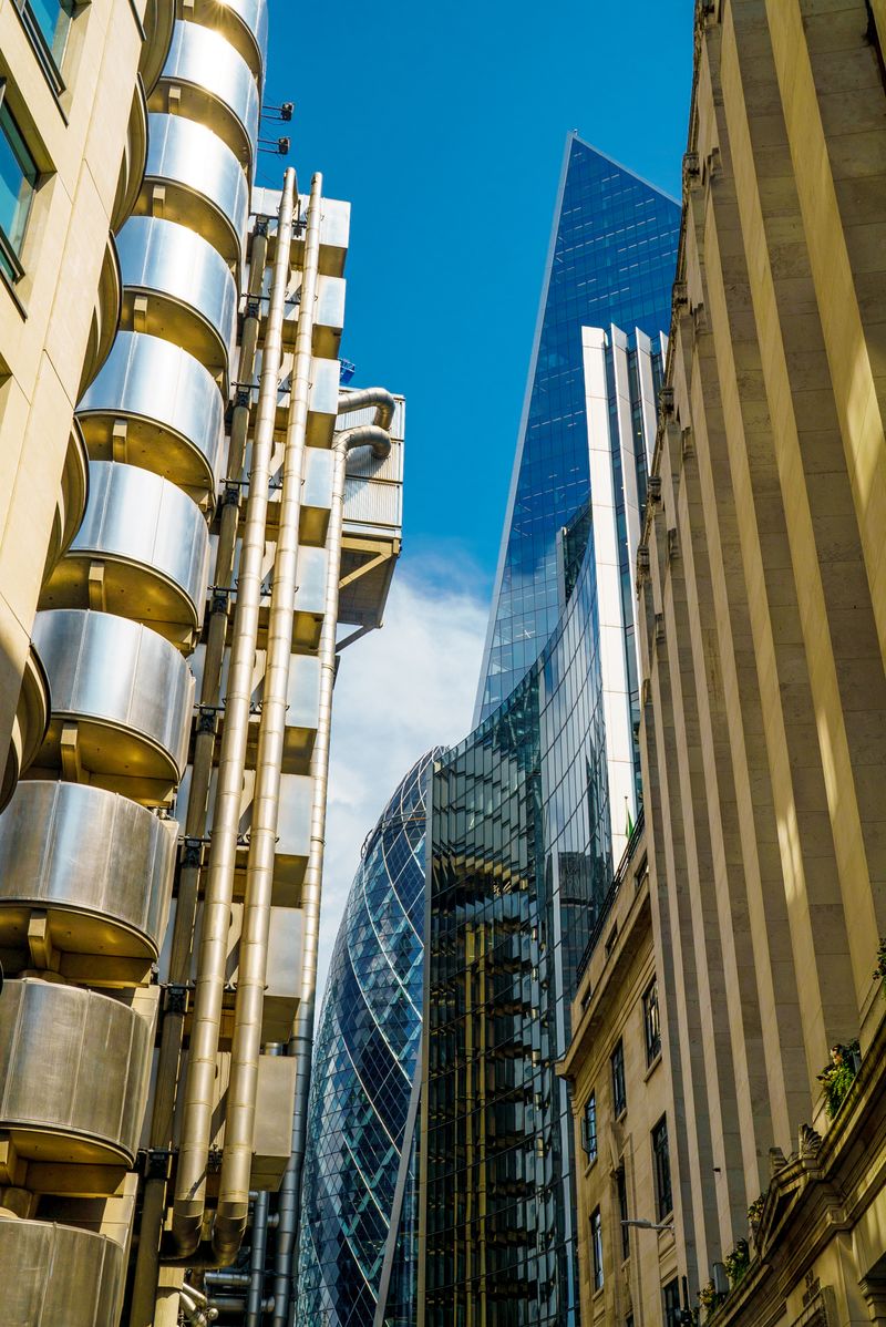 Modern skyscrapers in London's financial district