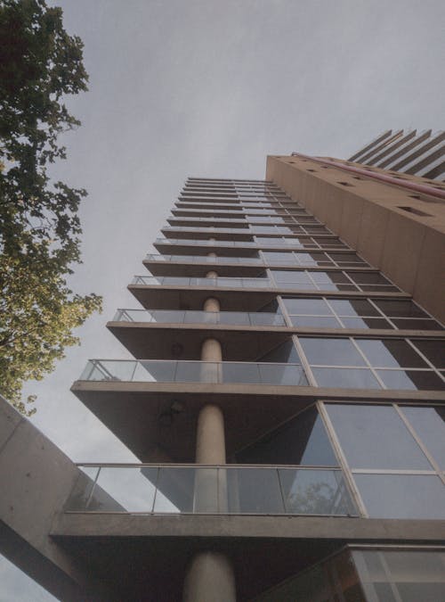 Low Angle Shot of a Building with Balconies