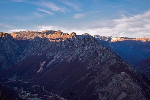 Free Stunning view of rugged mountains at sunset in Bosnia and Herzegovina. Stock Photo