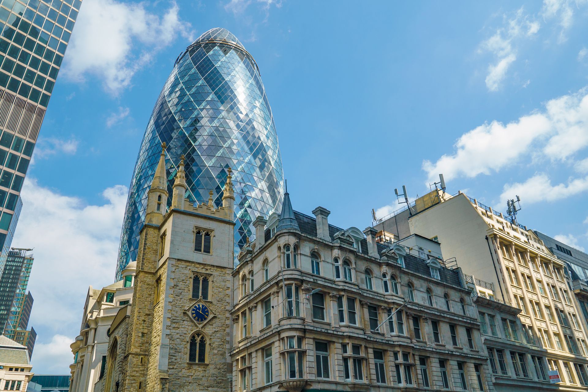 Distrito financiero de Londres y edificio de la Bolsa