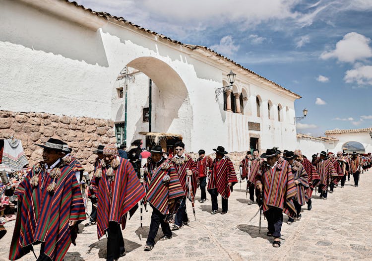 People Walking In A Town