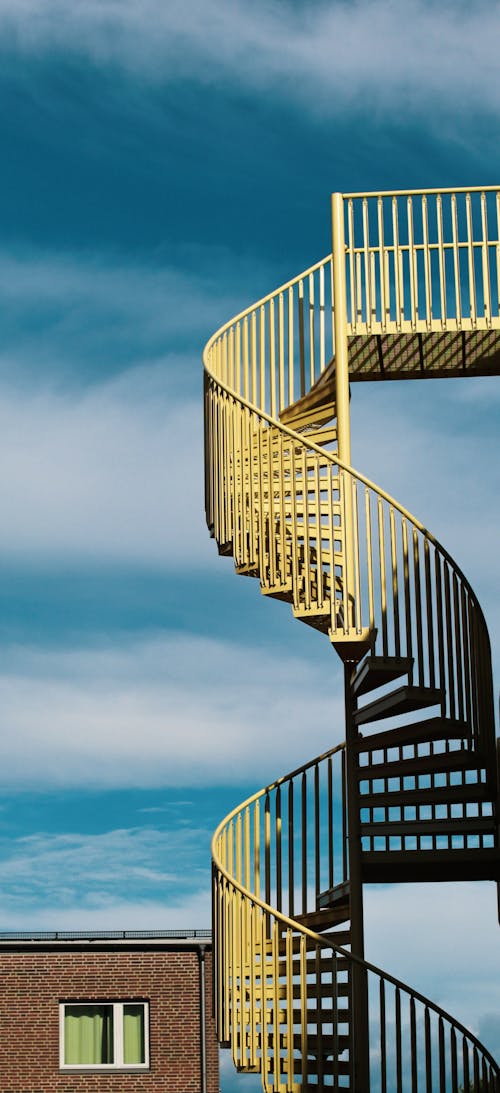 Spiral Staircase Under Blue Sky