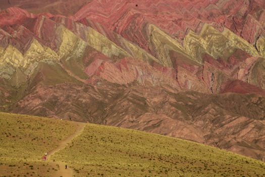 Explore the colorful geological formations of Serranía de Hornocal in Jujuy, Argentina.
