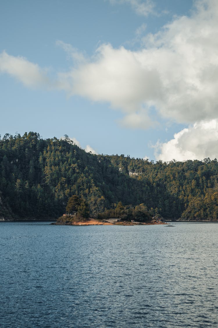 Island On The Lake Pojoj In Lagunas De Montebello National Park, Chiapas, Mexico