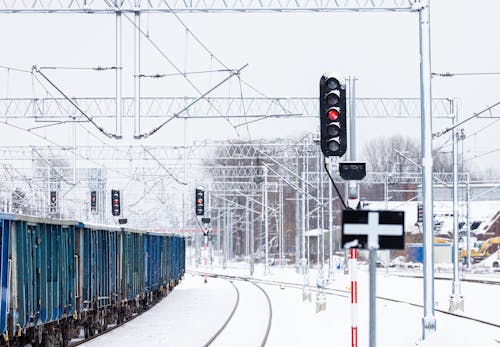 Immagine gratuita di allenare, ferrovie, inverno