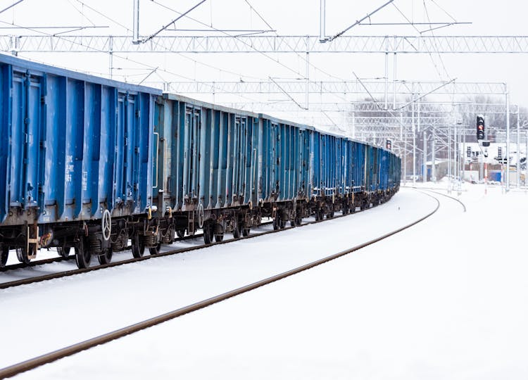 Cargo Wagons In Winter