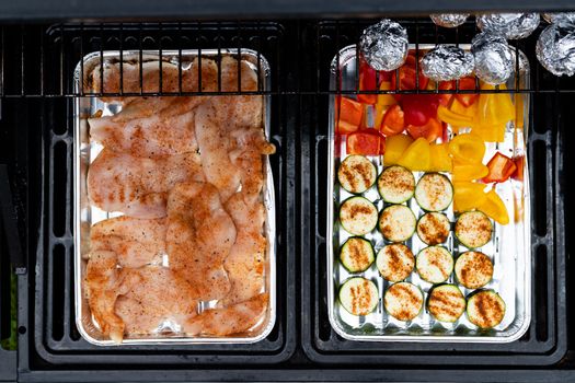 Chicken and vegetables prepared for the week