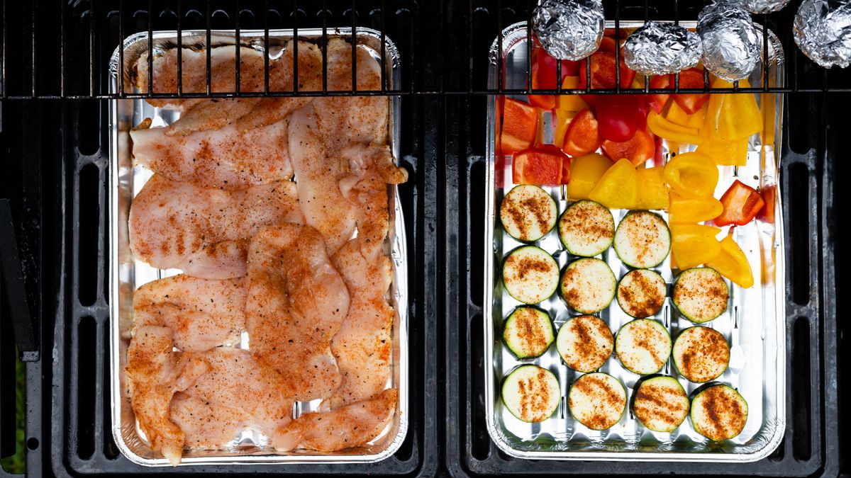 Roast chicken breast tray with zucchini
