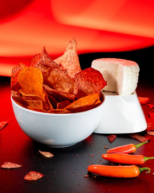 Close-up Photo of Chips on a Bowl 