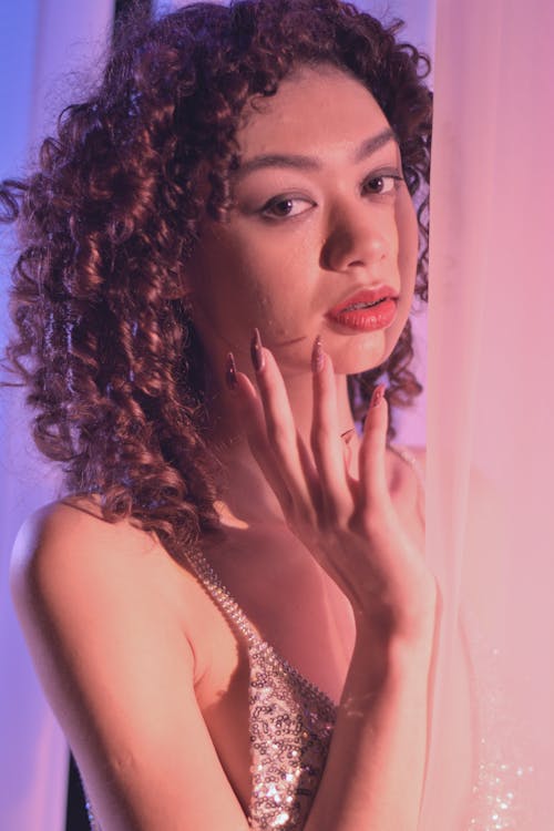 Portrait of a Woman With Curly Hair 