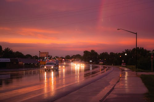 고속도로, 교통, 새벽의 무료 스톡 사진