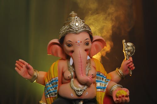Close-Up Shot of a Ganesha Figurine 