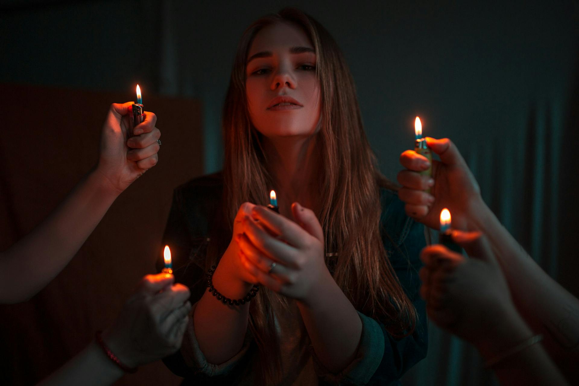 Woman Holding Disposable Lighter