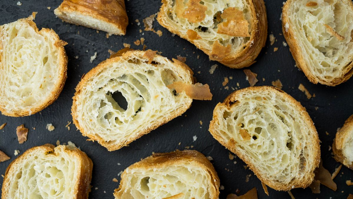 Fresh croissants ready for the case