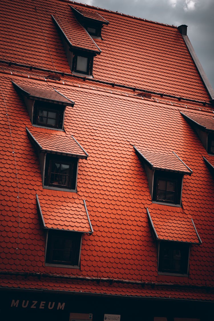 Brown Tile Roof With Windows