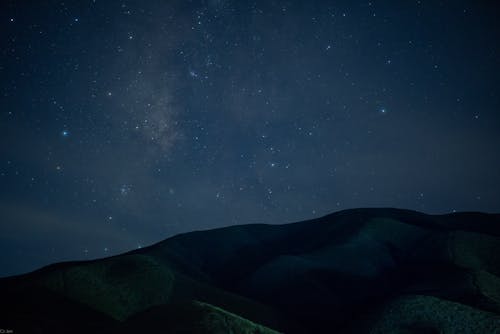 Mountain Under Starry Sky