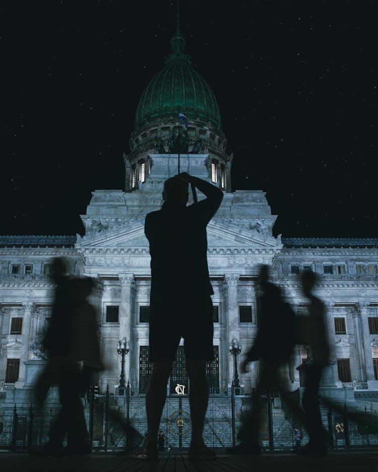 Taking Picture Of Building At Night