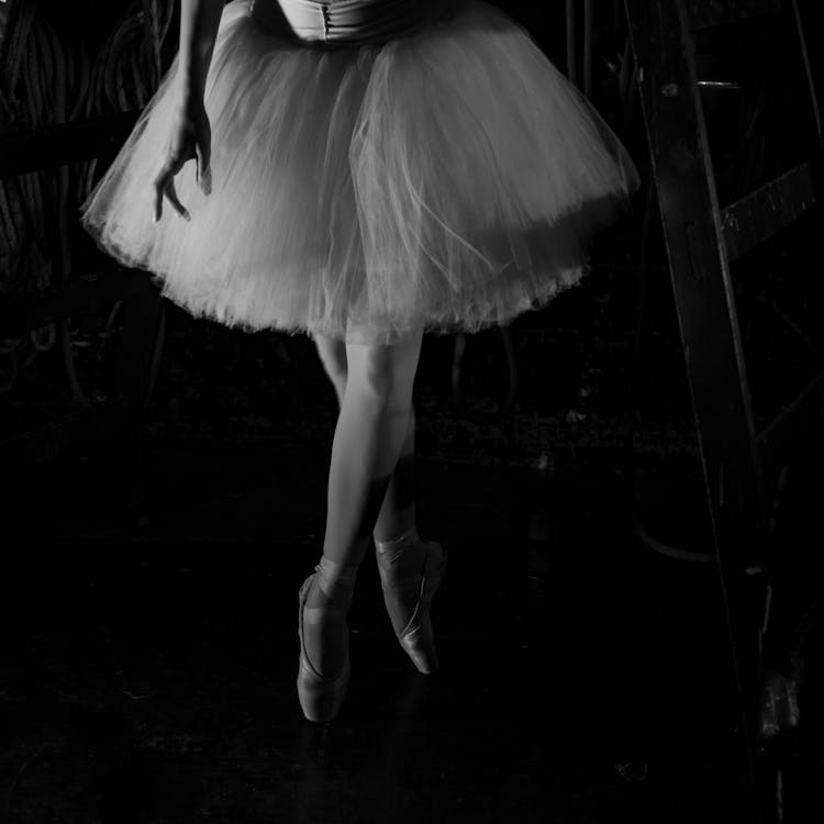 Black And White Photo Of Ballet Dancer Legs