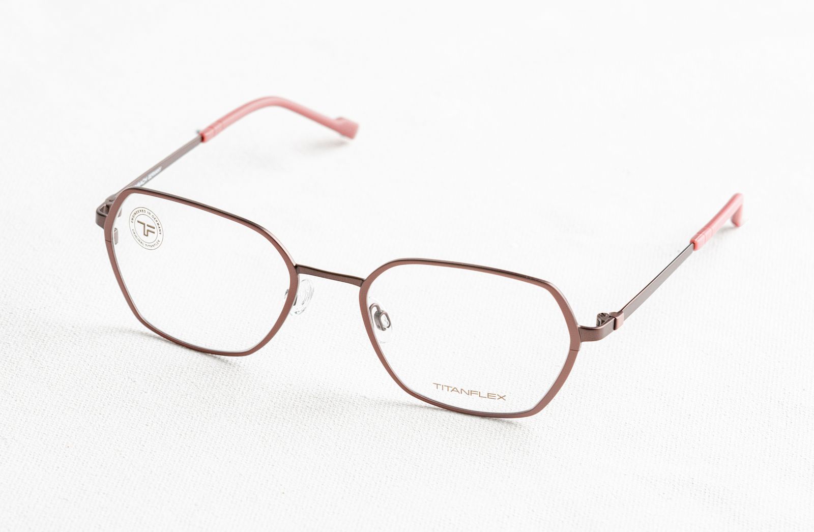Thin metal optical frames on white