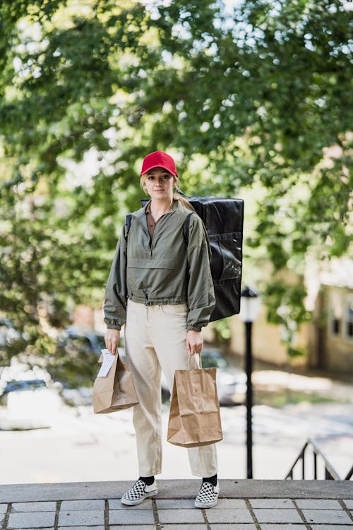 Woman Delivering Food