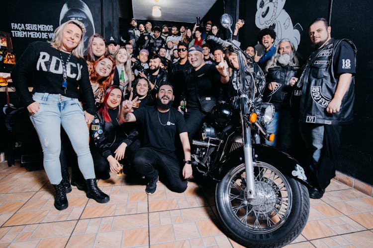 Bikers Convention Group Portrait