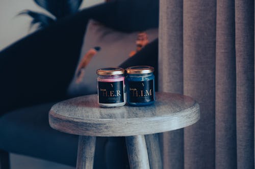Cosmetics in Jars on Table