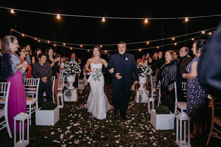 Bride Walking Down The Aisle With Her Father