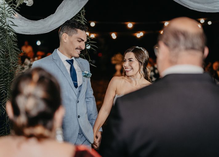 couple laughing while on a date