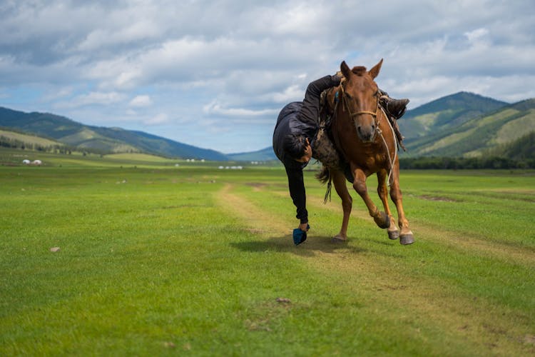 Man Riding On A Horse