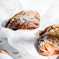 Almond croissants on paper — photo by Studio Naae on Pexels