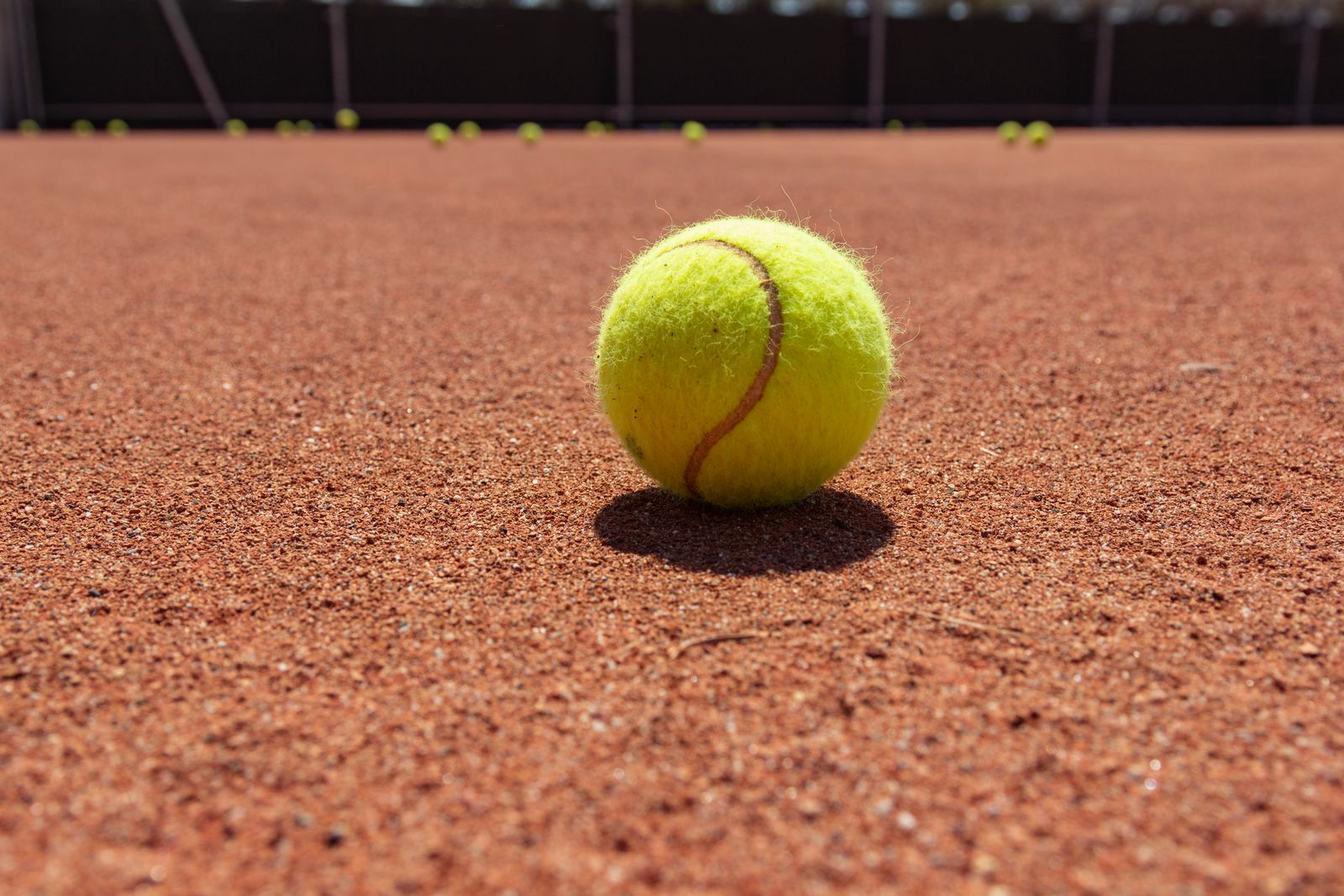 Tennis player holding a racquet on a bright outdoor court