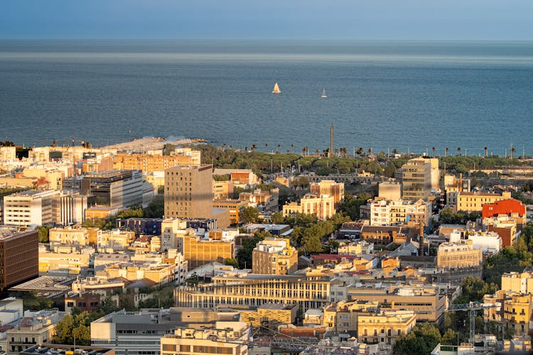 Aerial Photography Of City Buildings In Barcelona