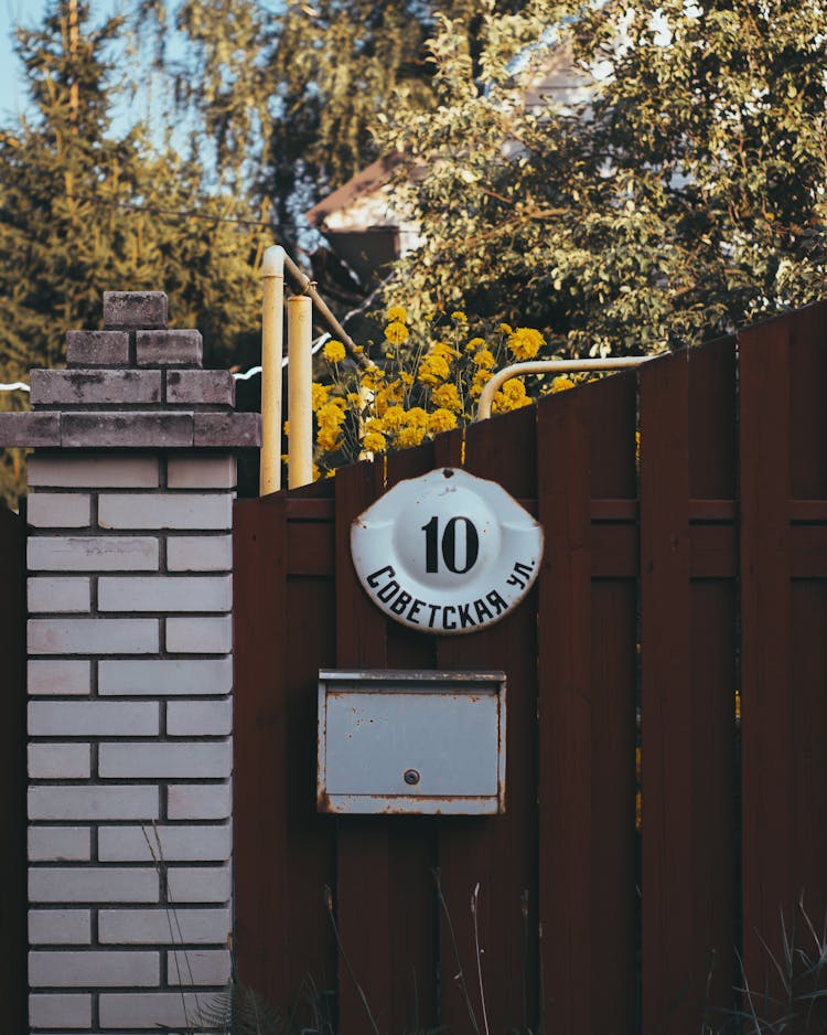 Fence With A House Number 