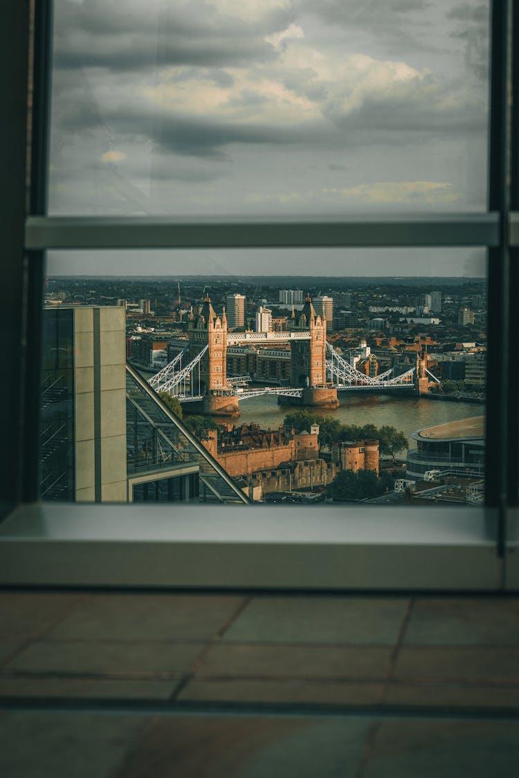 Window View Of City Of London With The Tower Bridge 