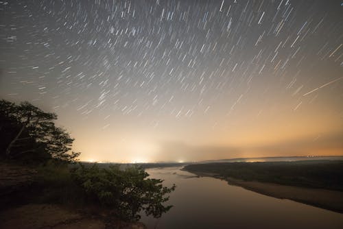 スタートレイル, 夜, 天体写真の無料の写真素材