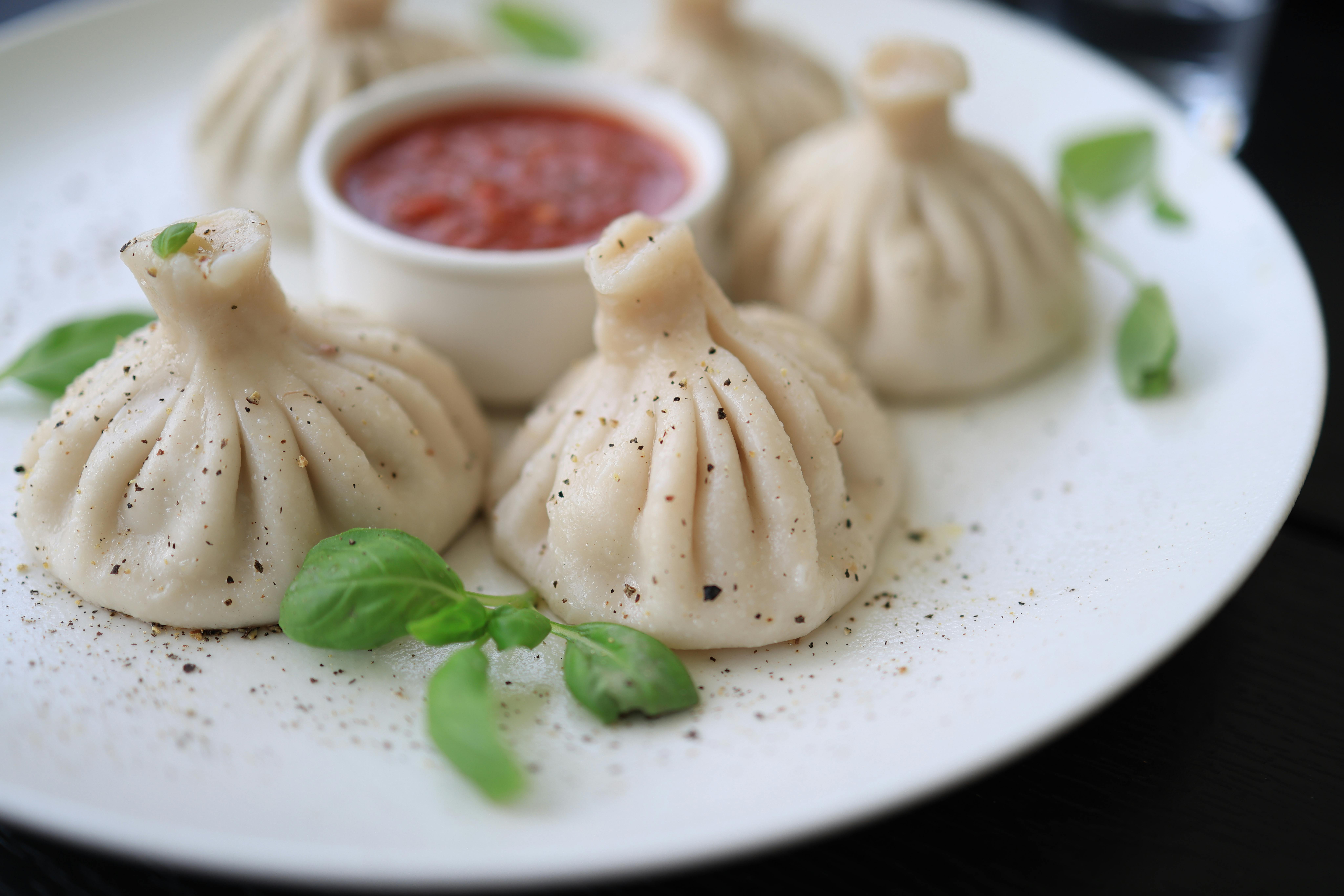 Dumplings on White Ceramic Plate · Free Stock Photo