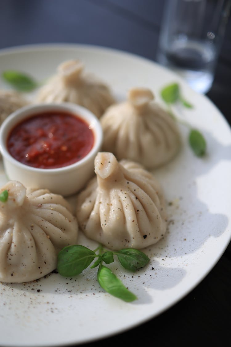 Close Up Of Dumplings On A Plate