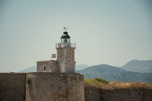 Lighthouse in Agia Mavras Fort in Greece