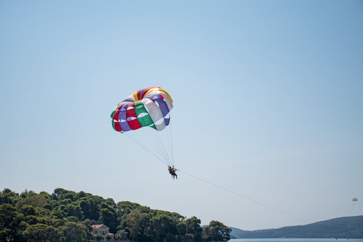 2 Person Parasailing On The Beach