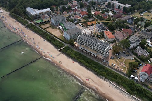 Aerial Photo of Buildings Near the Ocean