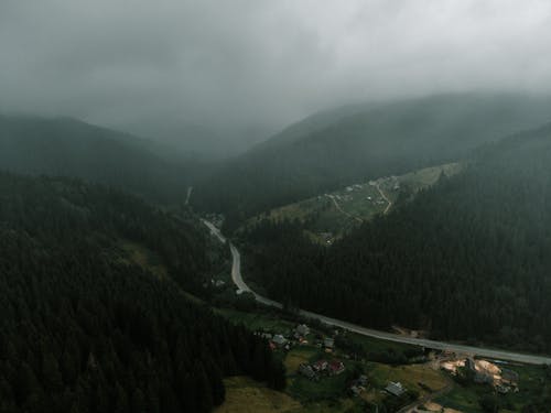 Road in Between Mountains