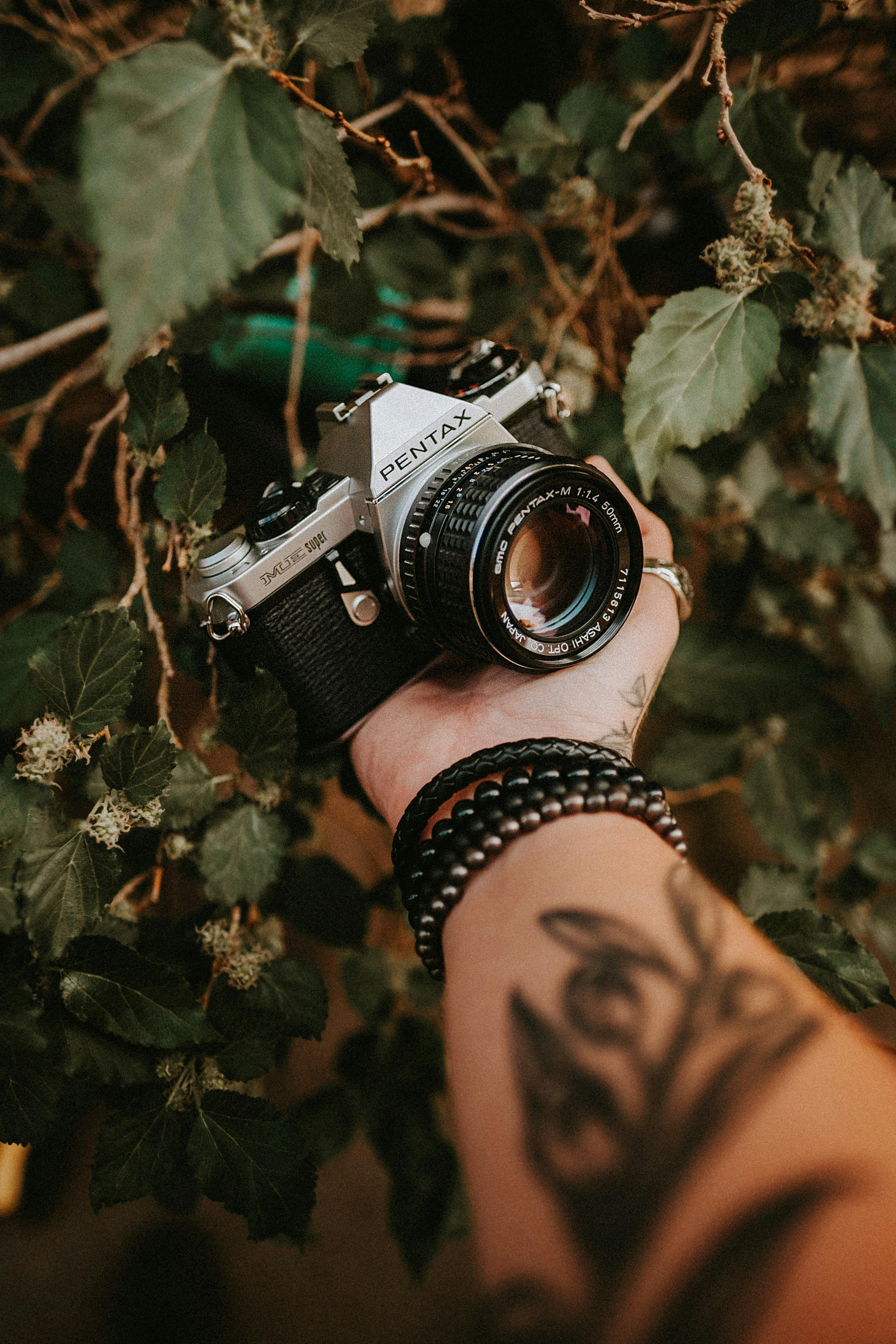 hand holding camera