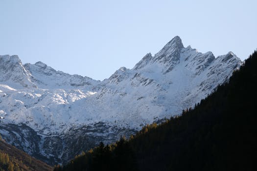 Stunning view of snow-covered peaks in Trentino-Alto Adige, Italy.
