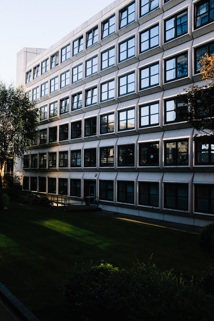 Facade Of University Building With Windows