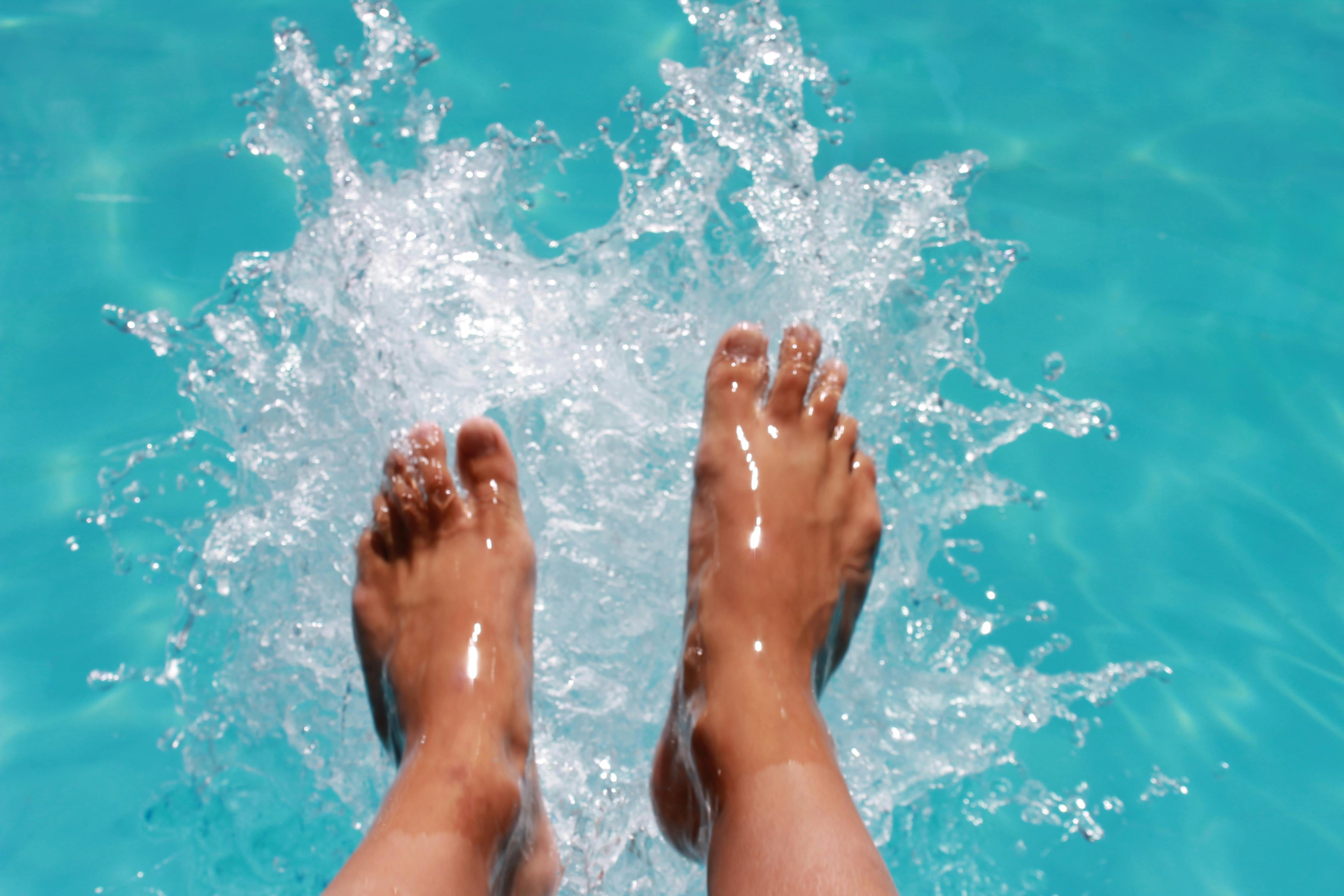 Free stock photo of feet, summer, water