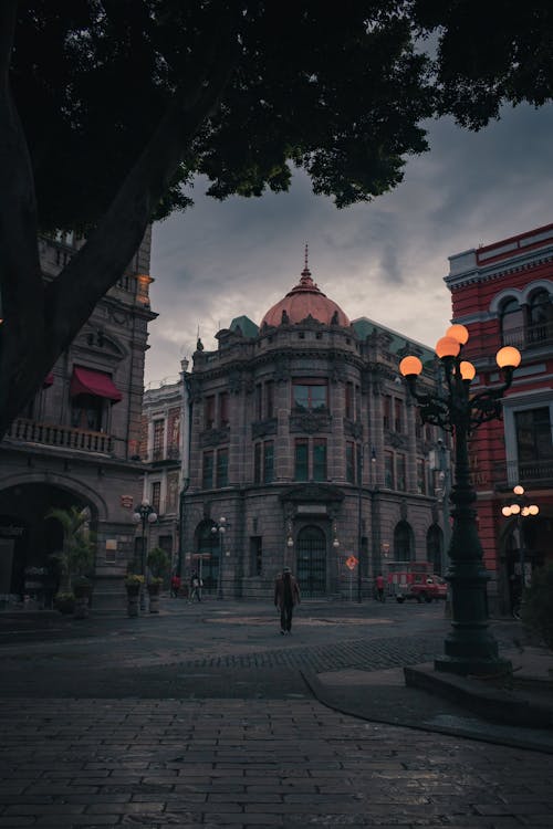 Overcast over Street in Old Town in City