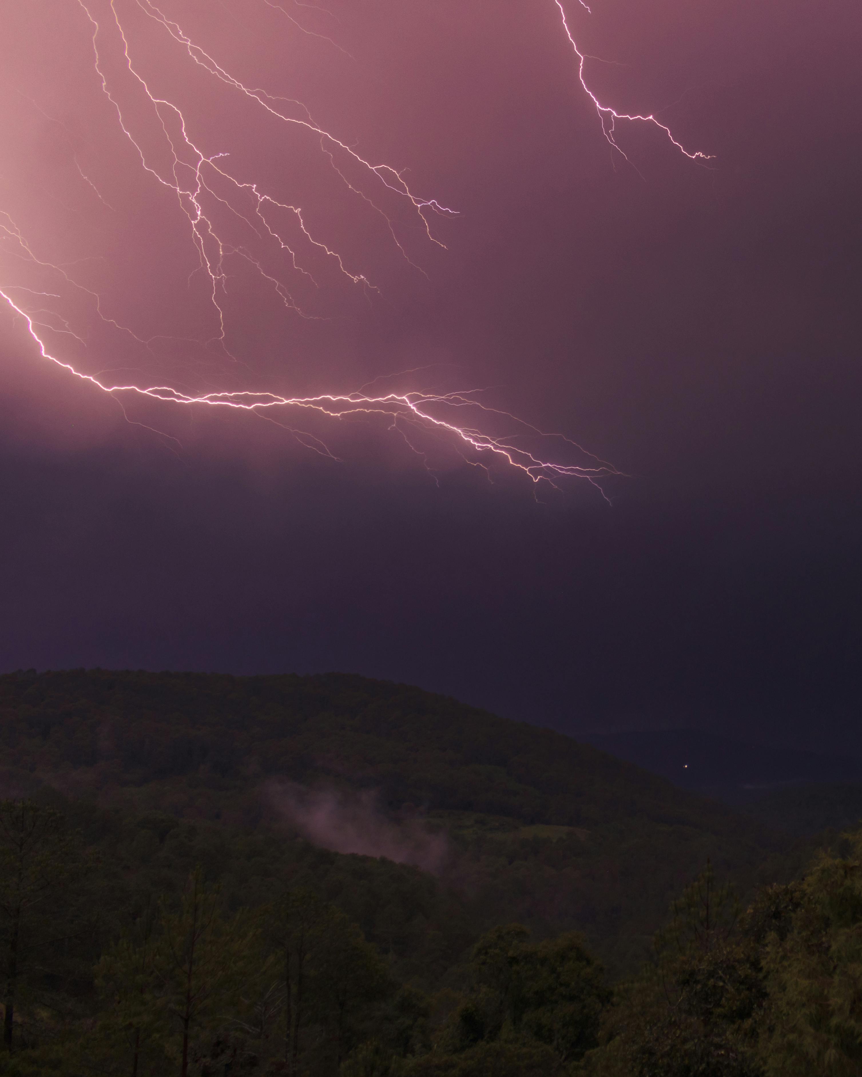 thunderbolt in the night sky