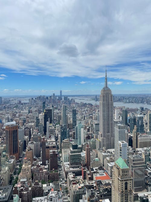 City Skyline Under Blue Sky and White Clouds